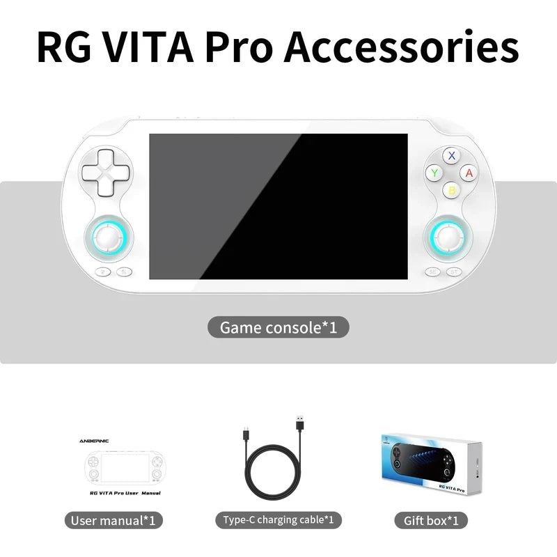 Anbernic RG VITA Pro: 5000+ Spill, 128GB, IPS-Skjerm - Retrospillkongen