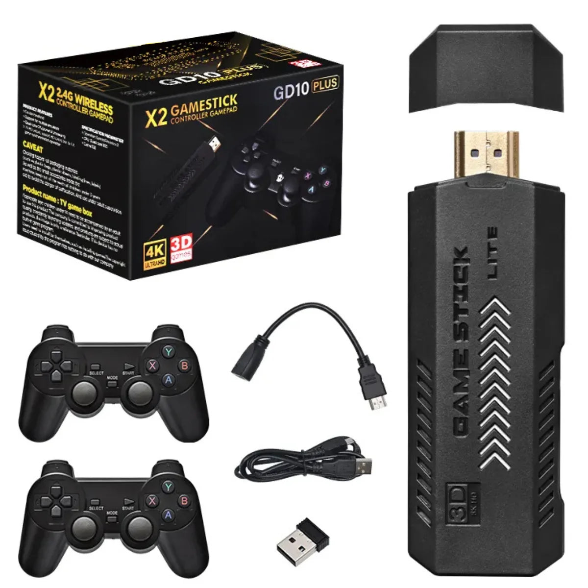 X2 Game Stick GD10-PLUS 4K Retro Spillkonsoll - 30,000+ Spill Inkludert - Retrospillkongen