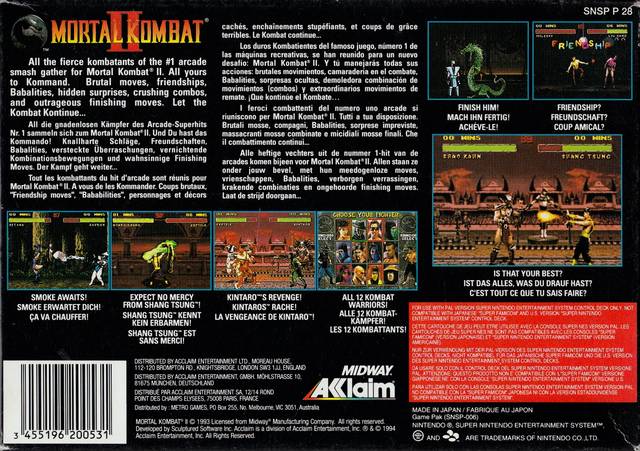 Mortal Kombat II - SNES spill - Retrospillkongen