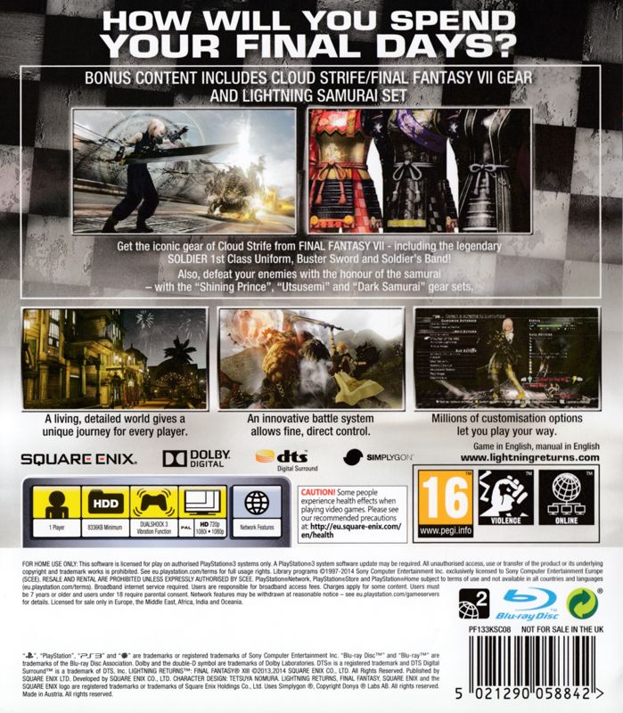 Lightning Returns: Final Fantasy XIII - PS3 spill - Retrospillkongen