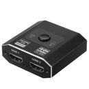 2-veis HDMI Switcher - 4K & 1080P Støtte, 1x2 / 2x1 Splitter med 2 Porter, 3D & HDR Kompatibel - Retrospillkongen