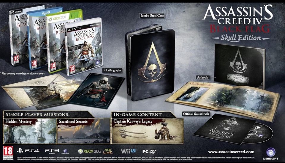 Assassin's Creed IV: Black Flag Skull Edition - WII U spill (I Eske) - Retrospillkongen