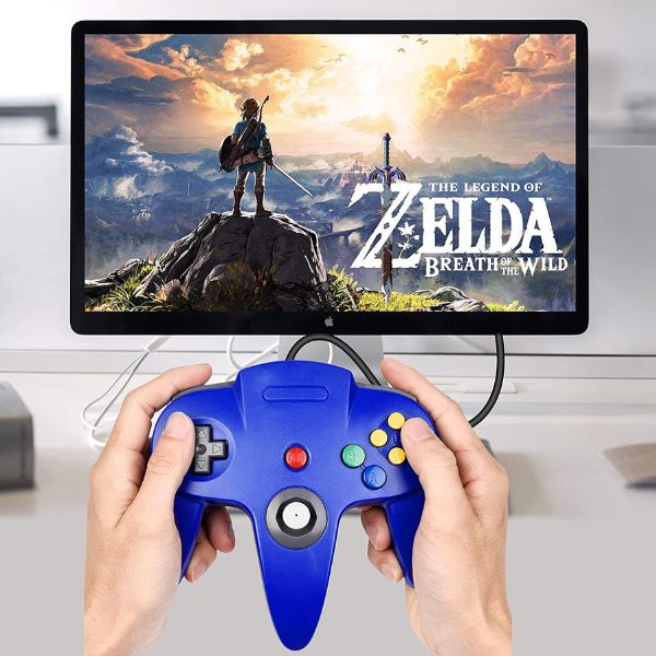 N64-kontroller med USB-kabel for PC, MAC, Linux, Raspberry Pi 3 og Sega Genesis - Retrospillkongen