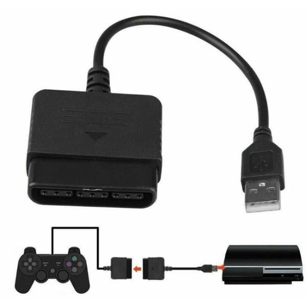 PS1/PS2 kontroller til USB adapter for PS3 og PC - Retrospillkongen