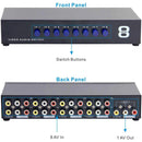 8-veis port kompositt 8x1 Video og Audiosplitter - 8 Konsoller til 1 TV