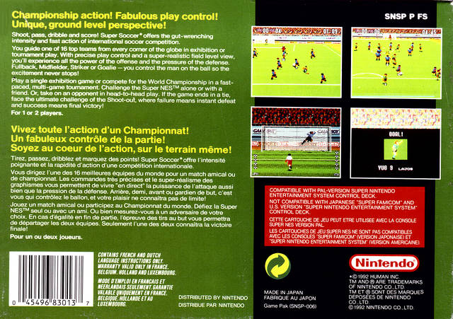 Super Soccer - SNES spill - Retrospillkongen
