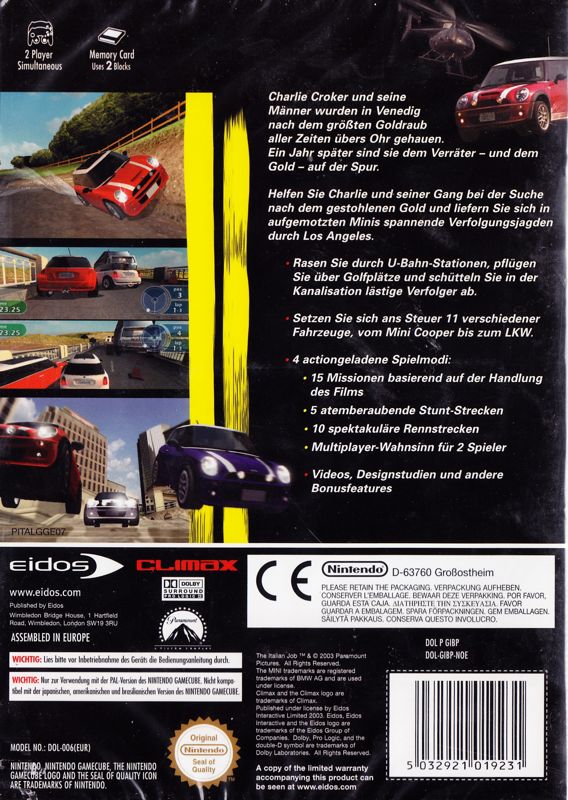The Italian Job - GameCube spill - Retrospillkongen