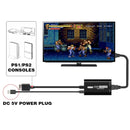 1080P HD Retro Spillkonsoll- Adapter Omformer Upscaler for Sony PlayStation PS1/PS2 (16:9 4:3 Ratio Switch) - Retrospillkongen