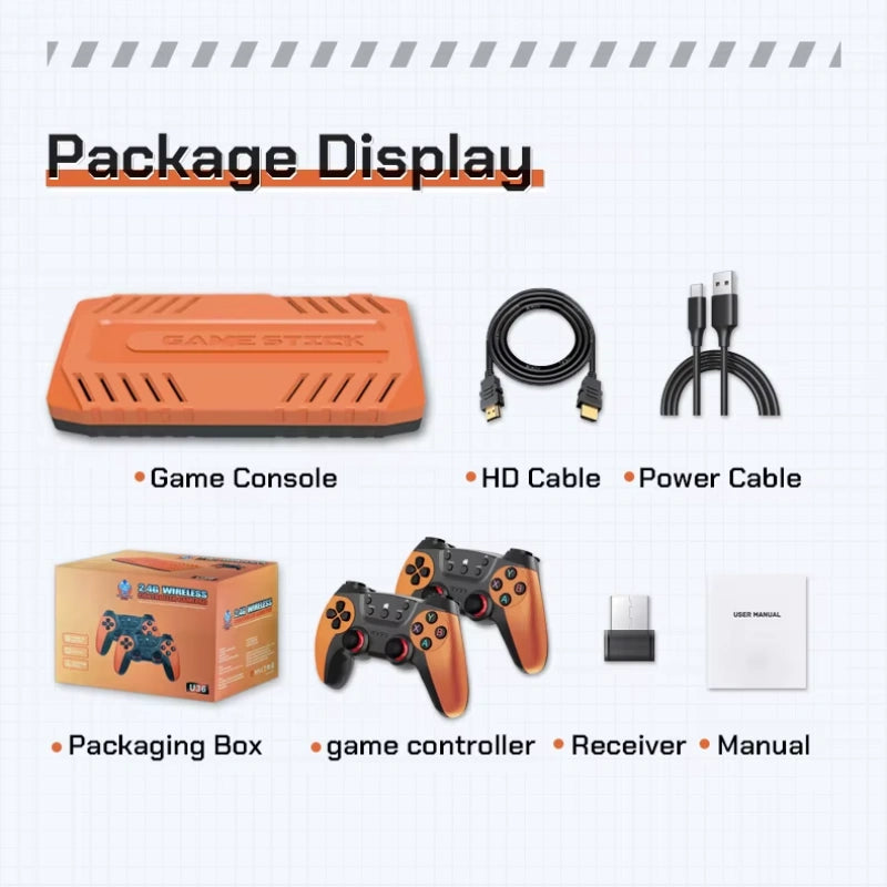 U36 Game Stick Retro Spillkonsoll - 50,000+ Spill Inkludert