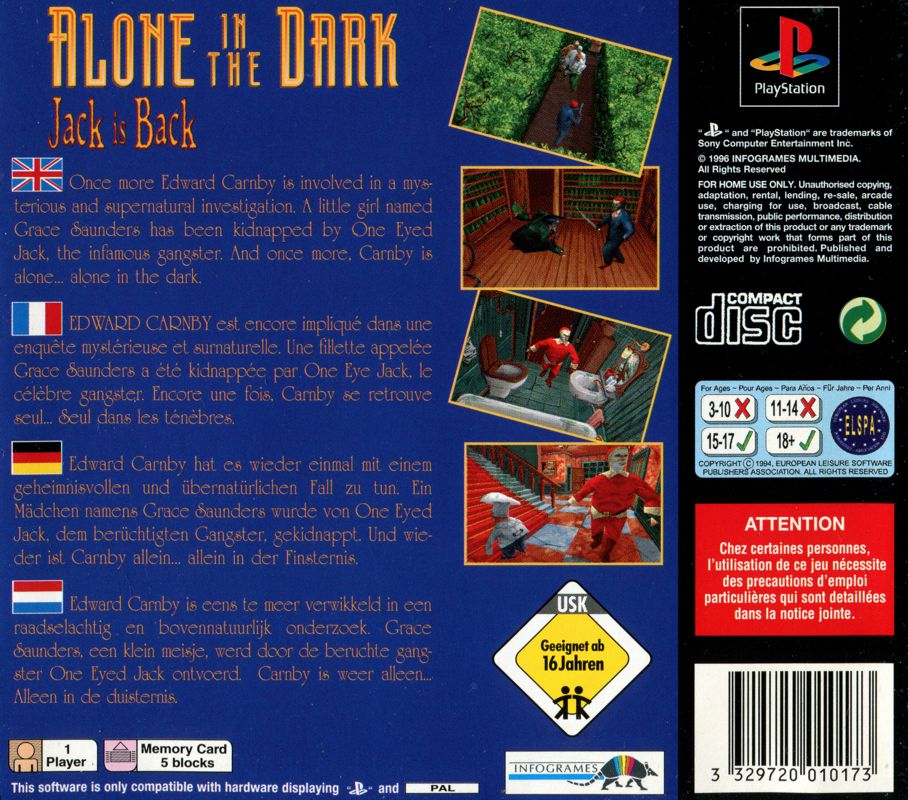 Alone in the Dark: Jack is Back - PS1 spill - Retrospillkongen