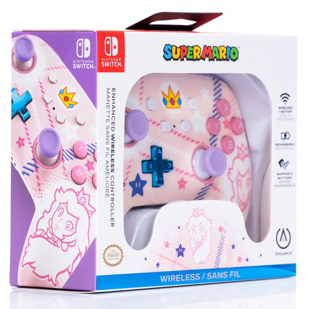 PowerA Princess Peach Trådløs Kontroller - Switch (Forseglet i Eske) - Retrospillkongen
