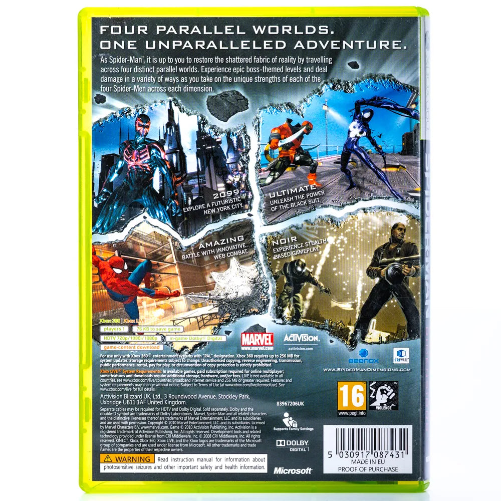 Spider-Man: Shattered Dimensions - Xbox 360 spill - Retrospillkongen