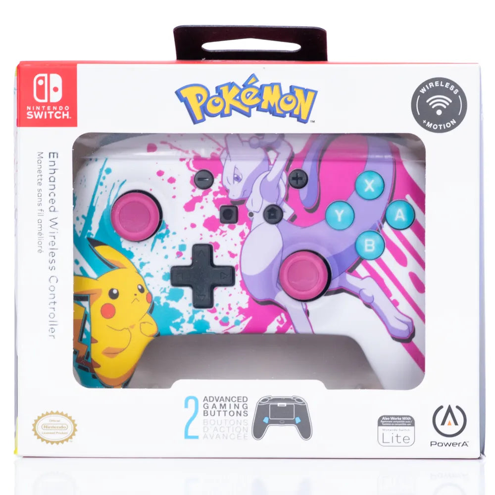 PowerA Pokémon Pikachu & Mewtwo Trådløs Kontroller - Switch (Forseglet i Eske) - Retrospillkongen