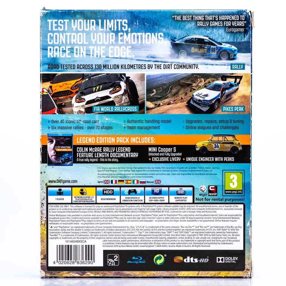 Dirt Rally (Legend Edition) - PS4 Spill - Retrospillkongen