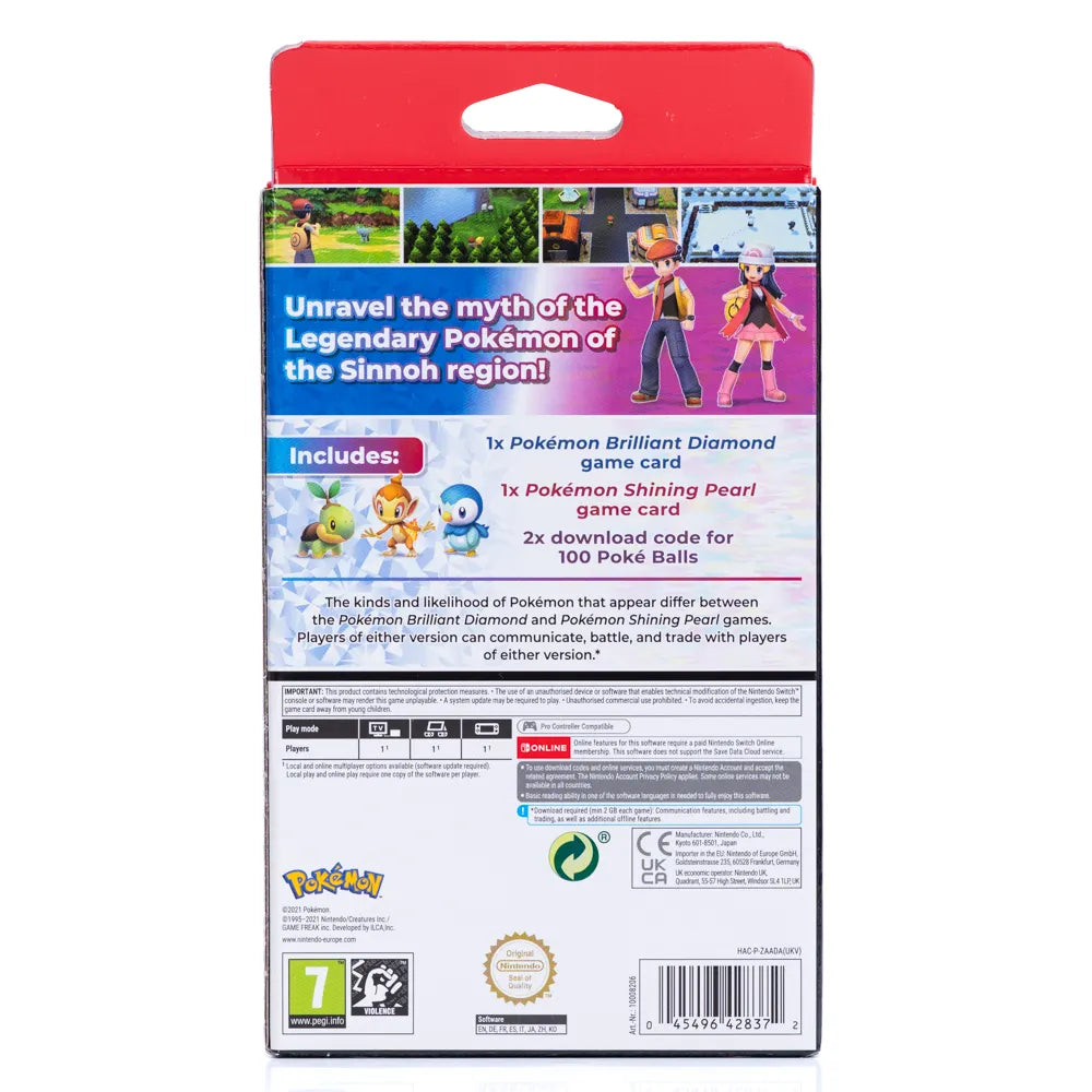Pokémon Brilliant Diamond & Pokémon Shining Pearl Dual Pack - Switch spill - Retrospillkongen