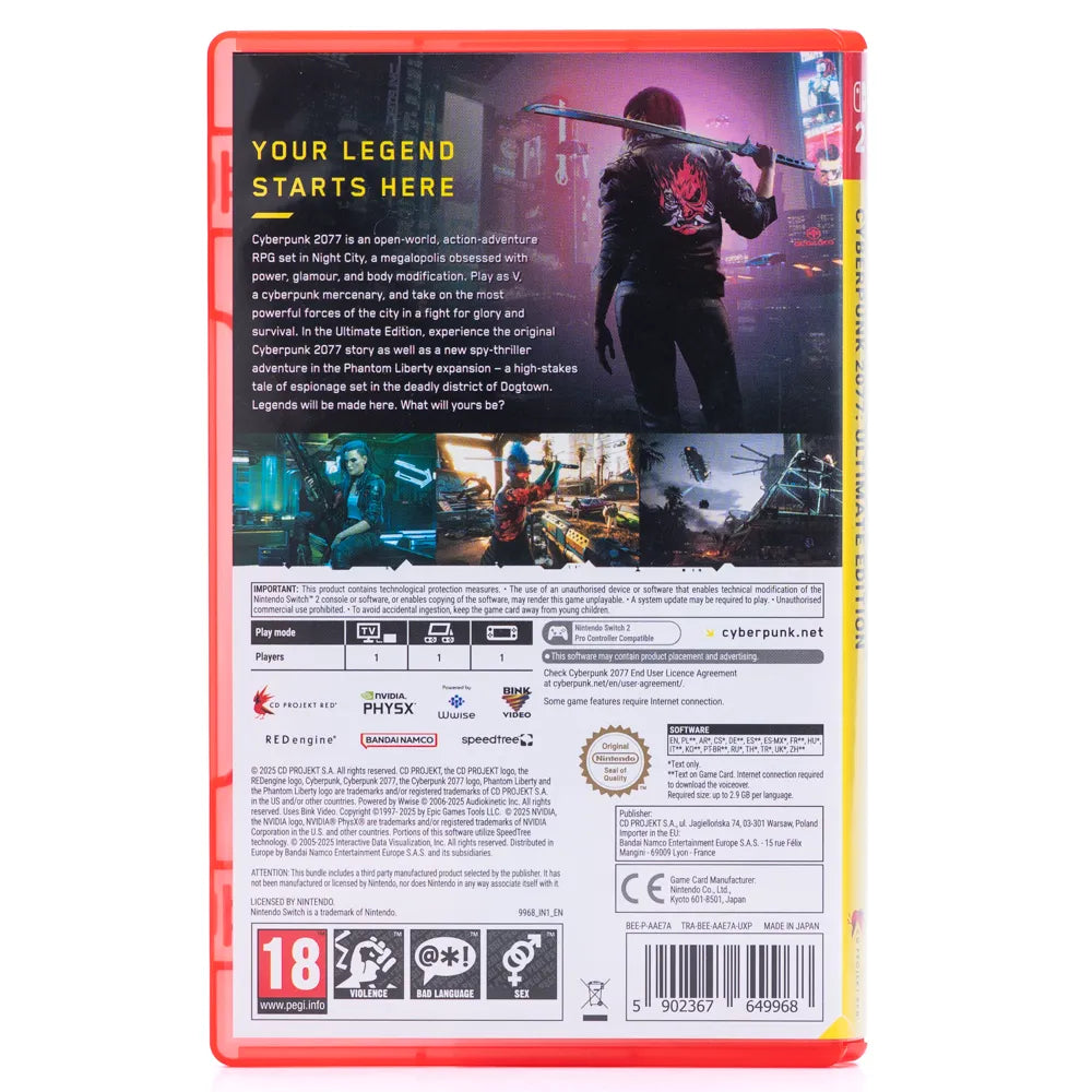 Cyberpunk 2077: Ultimate Edition - Switch 2 spill