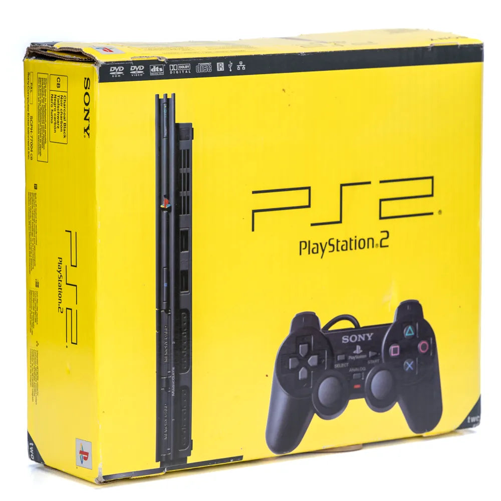 Sony PlayStation 2 Slim Svart Konsoll Pakke i eske - Retrospillkongen