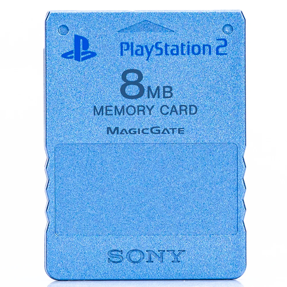 Original PlayStation 2 Memory Card 8MB Metallic Blå - Retrospillkongen