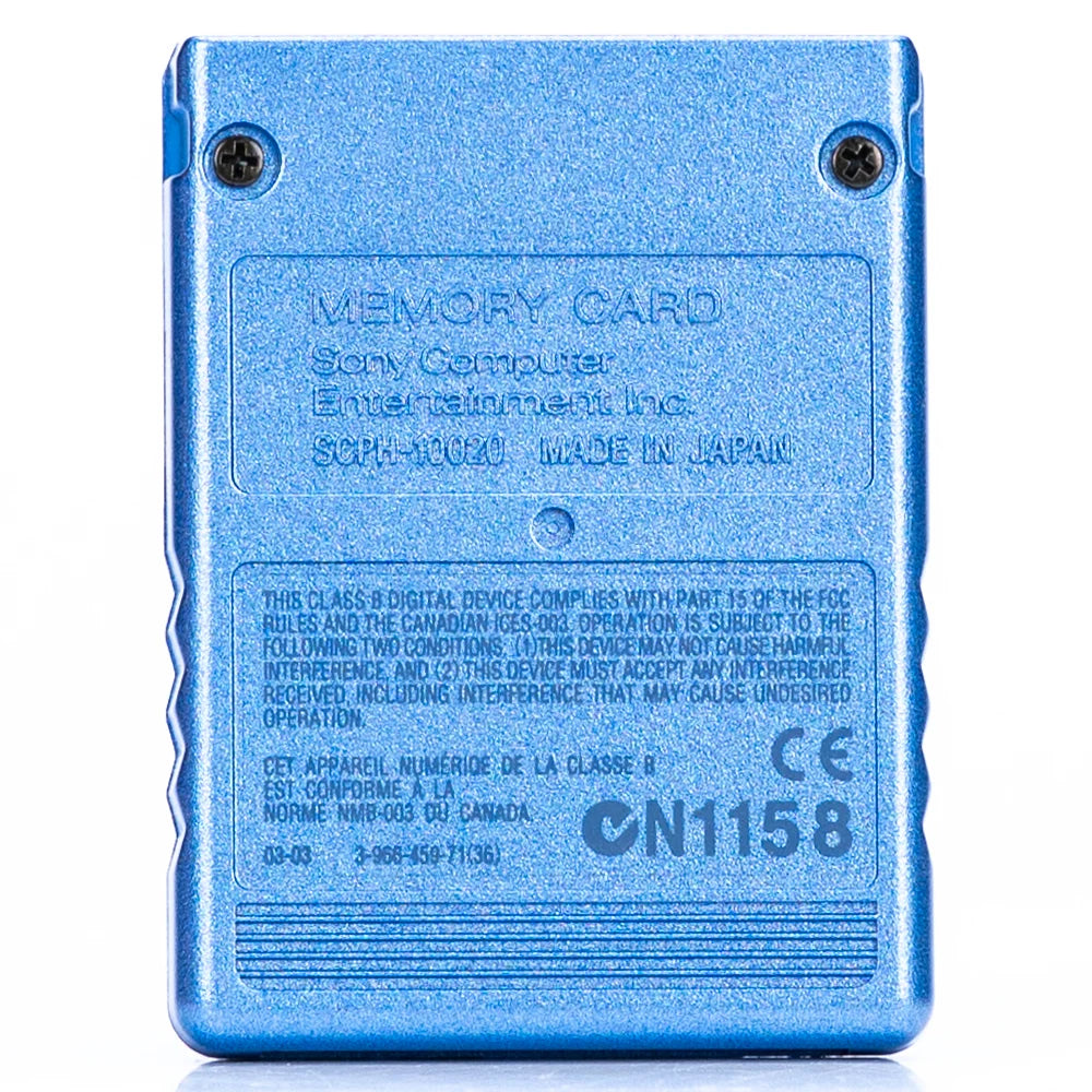 Original PlayStation 2 Memory Card 8MB Metallic Blå - Retrospillkongen