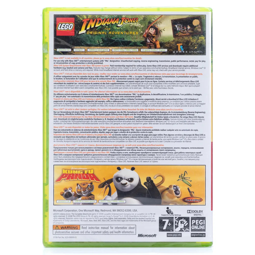 LEGO Indiana Jones: The Original Adventures + Kung Fu Panda - Xbox 360 Spill (Forseglet)