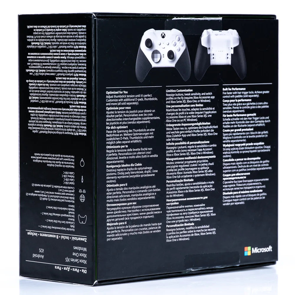 Original Trådløs Hvit Elite Series 2 Core Kontroller for Series XS / Xbox One - Retrospillkongen