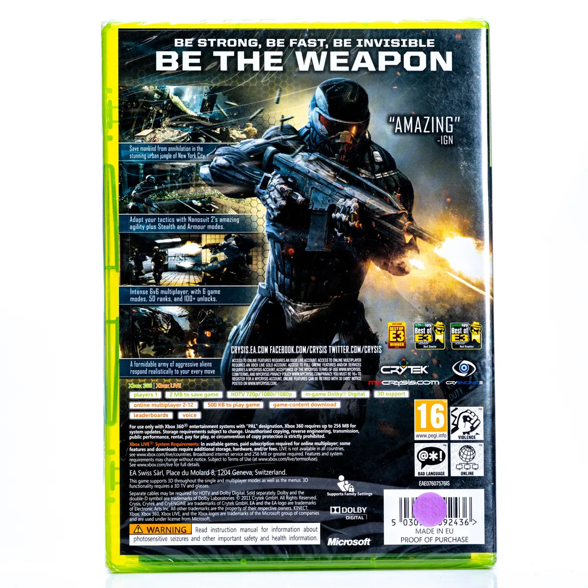 Crysis 2 - Xbox 360 Spill (Forseglet) - Retrospillkongen