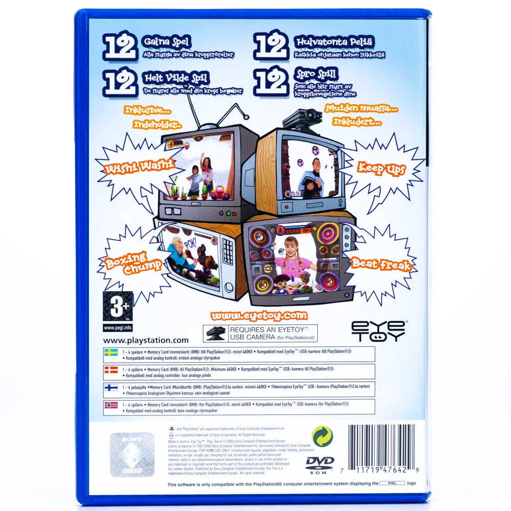 EyeToy Play Komplett Pakke i Original Eske med Kamera og Spill - PS2 (Svart) - Retrospillkongen