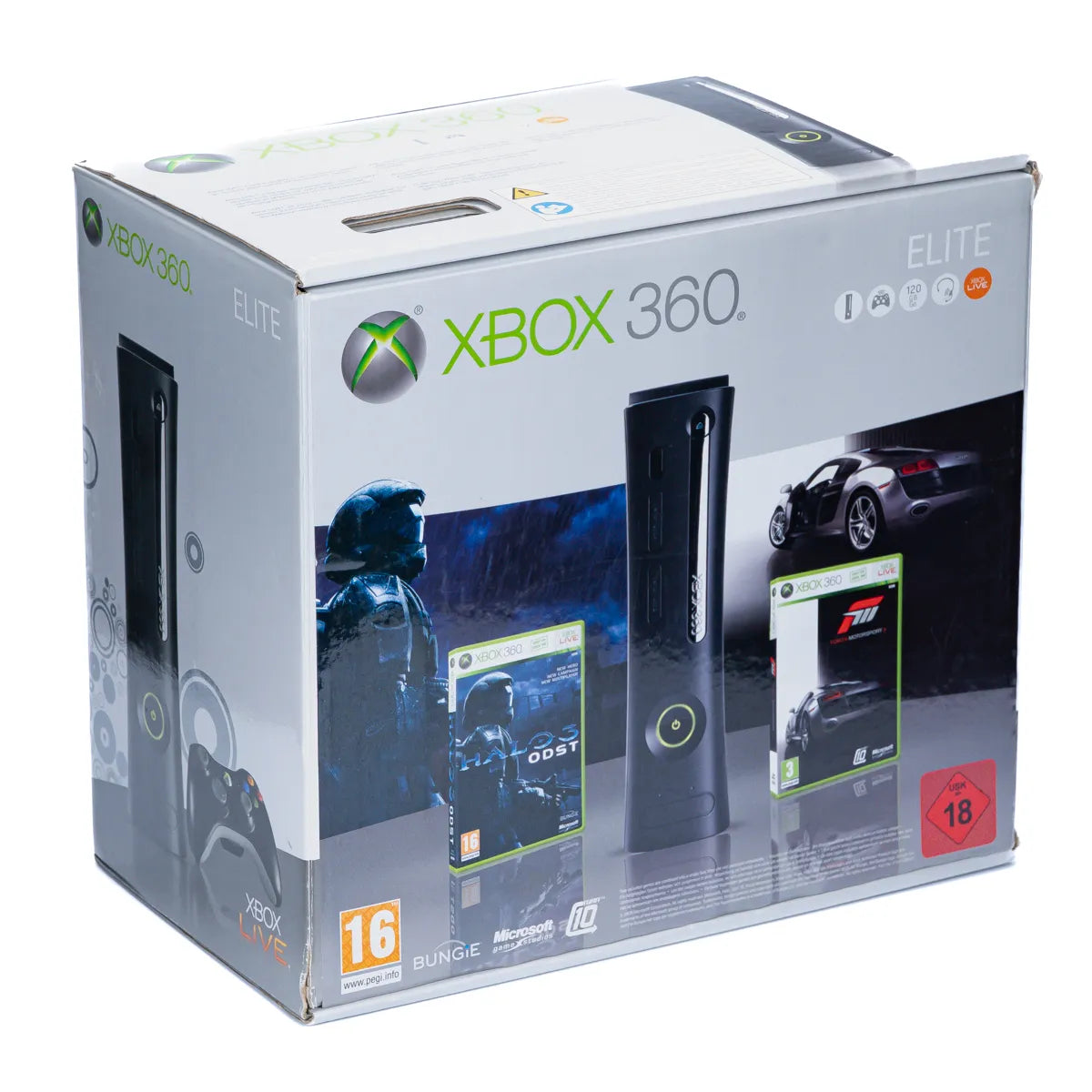 Microsoft Xbox 360 Elite Konsoll Halo 3 & Forza Motorsport 3 Bundle i Eske - Retrospillkongen