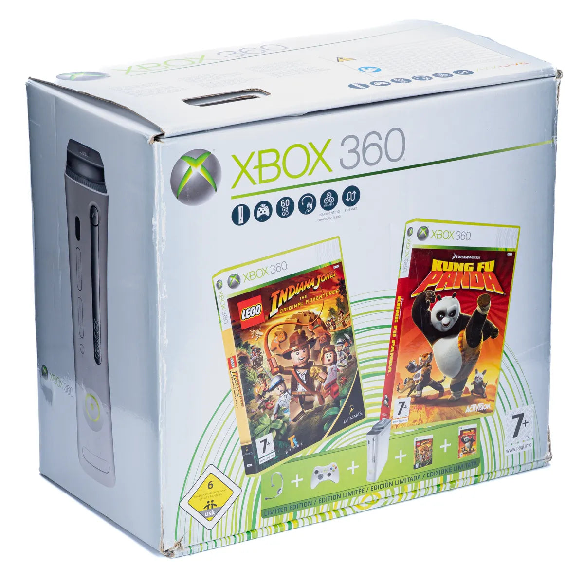 Microsoft Xbox 360 Konsoll Kung Fu Panda & Indiana Jones Bundle i Eske - Retrospillkongen