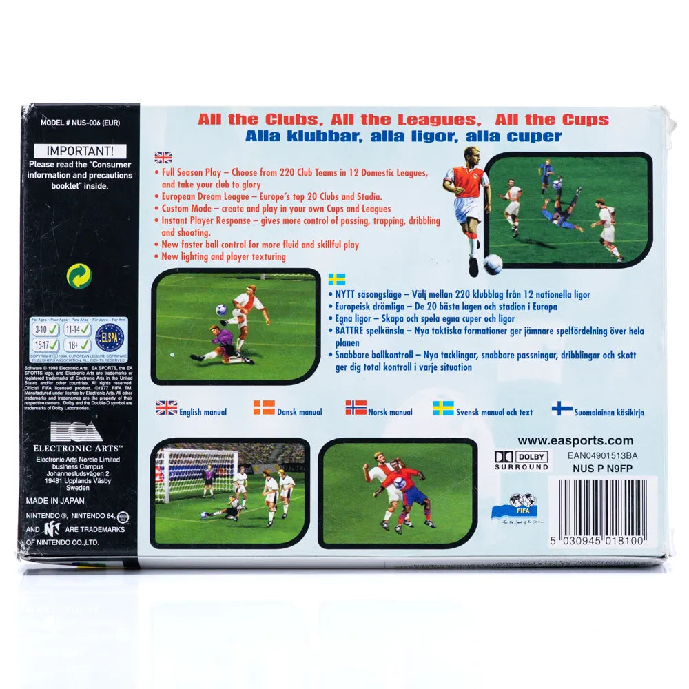 FIFA 99 - N64 spill (i Eske) - Retrospillkongen