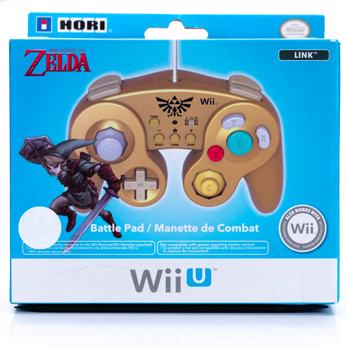 HORI Gold Zelda Kontroller for Nintendo Wii og Wii U (i eske) - Retrospillkongen