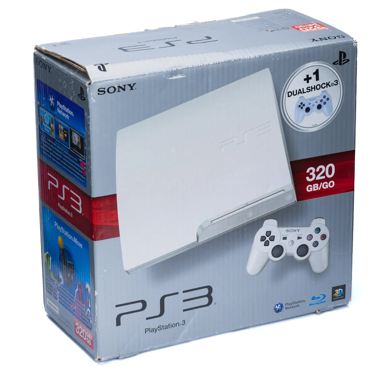 Sony PlayStation 3 Slim 320GB/GO Classic White - PS3 i Eske - Retrospillkongen