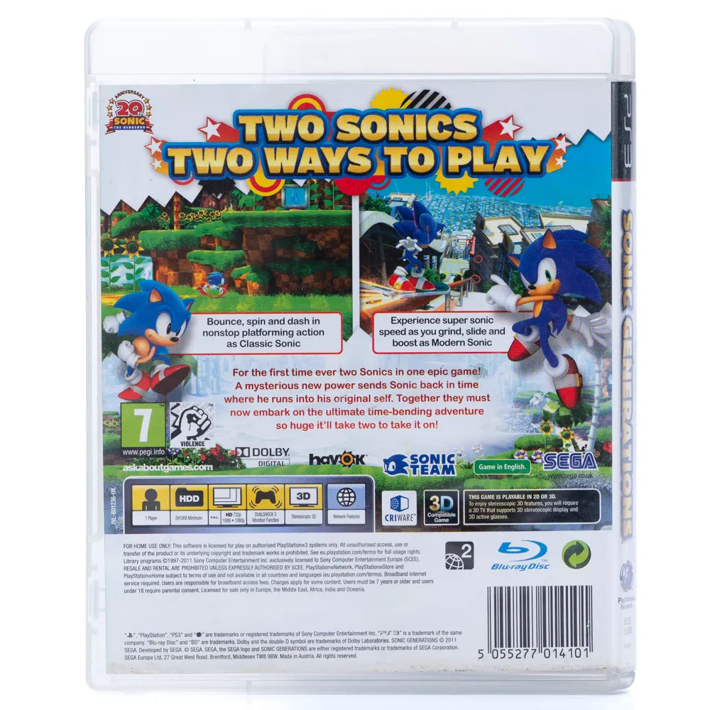 Sonic Generations - PS3 spill - Retrospillkongen