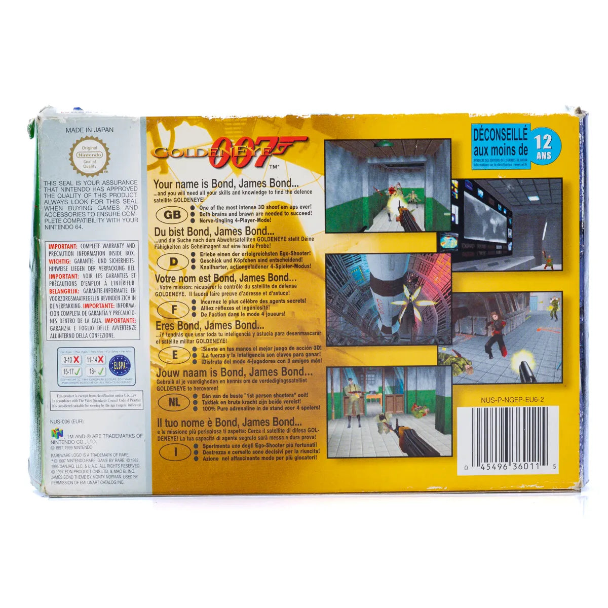007 Golden Eye Players Choice Utgave - N64 spill (I eske) - Retrospillkongen