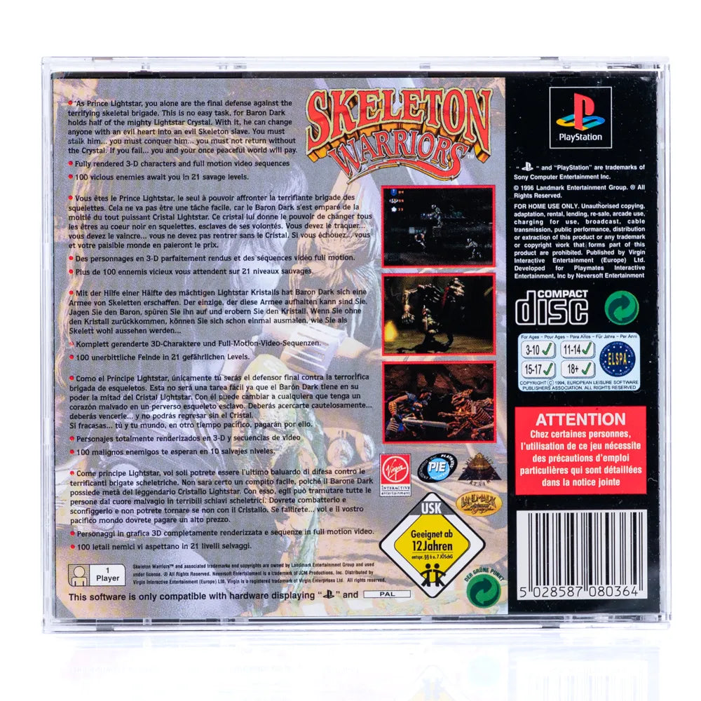 Skeleton Warriors - PS1 spill - Retrospillkongen