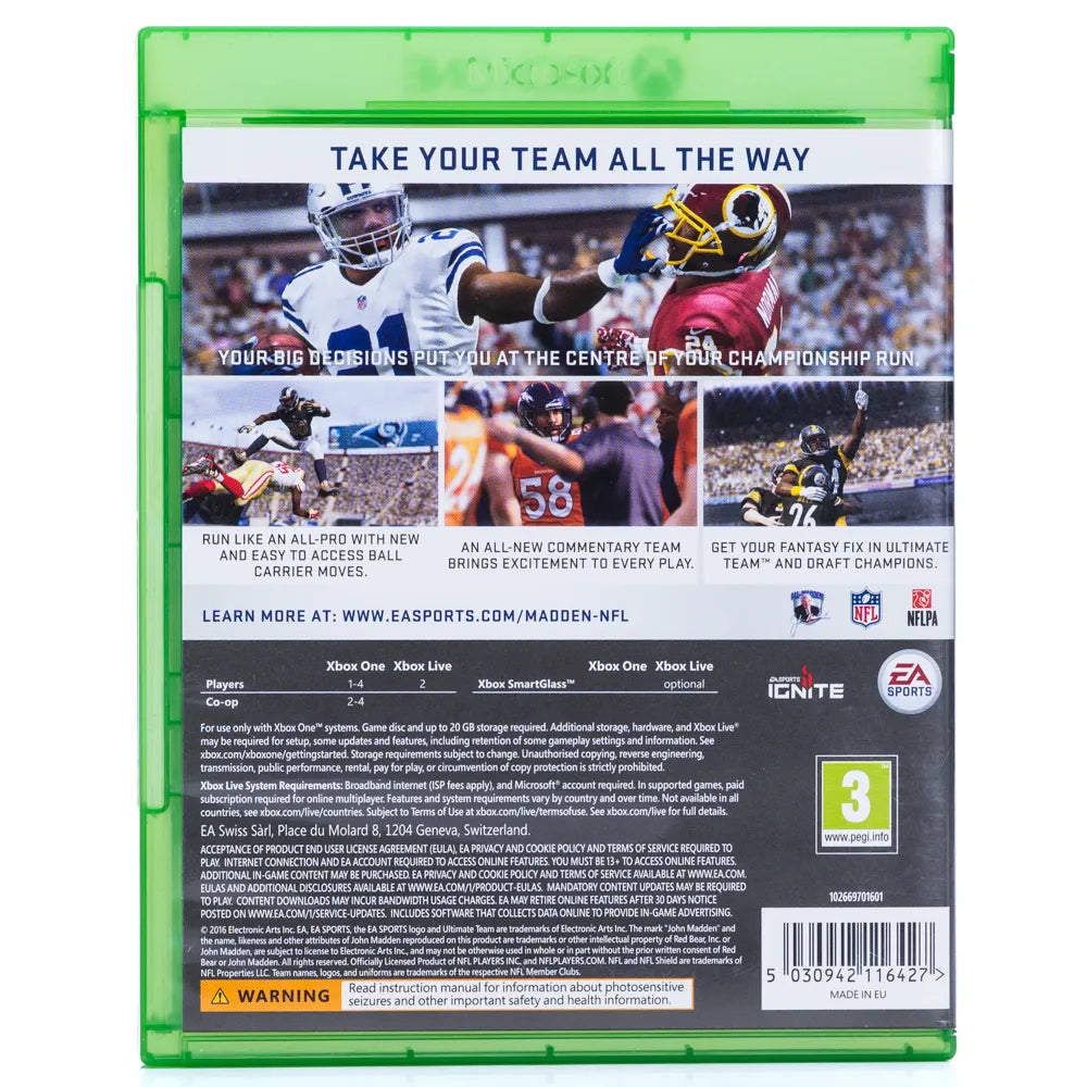 Madden NFL 17 - Xbox One spill - Retrospillkongen