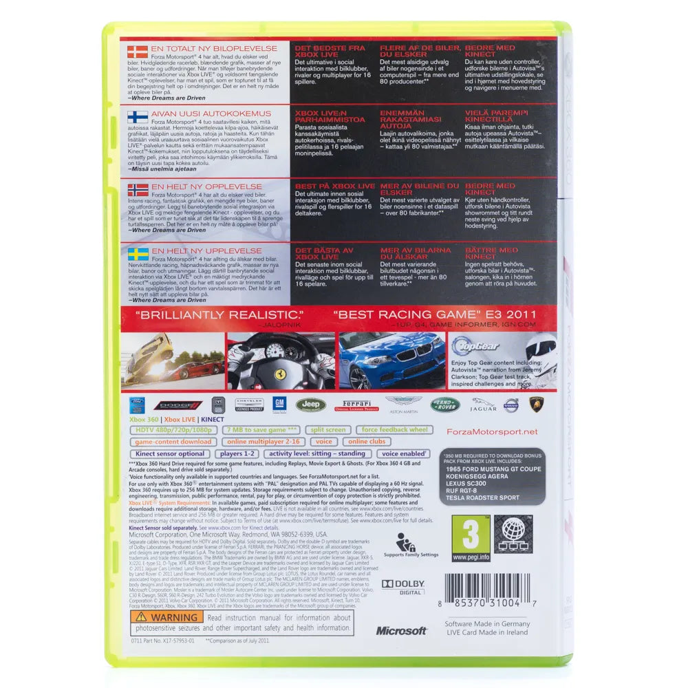Forza Motorsport 4 - Xbox 360 spill - Retrospillkongen