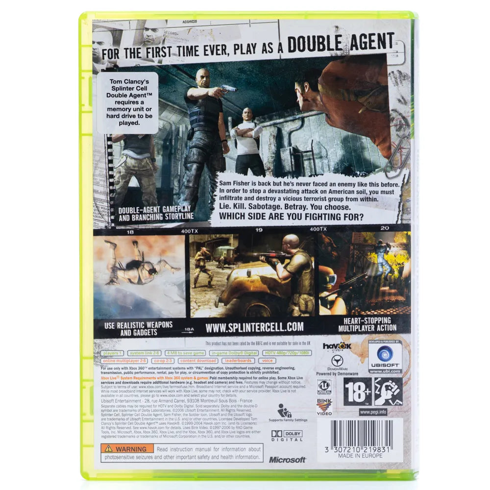 Tom Clancy’s Splinter Cell Double Agent - Xbox 360 Spill