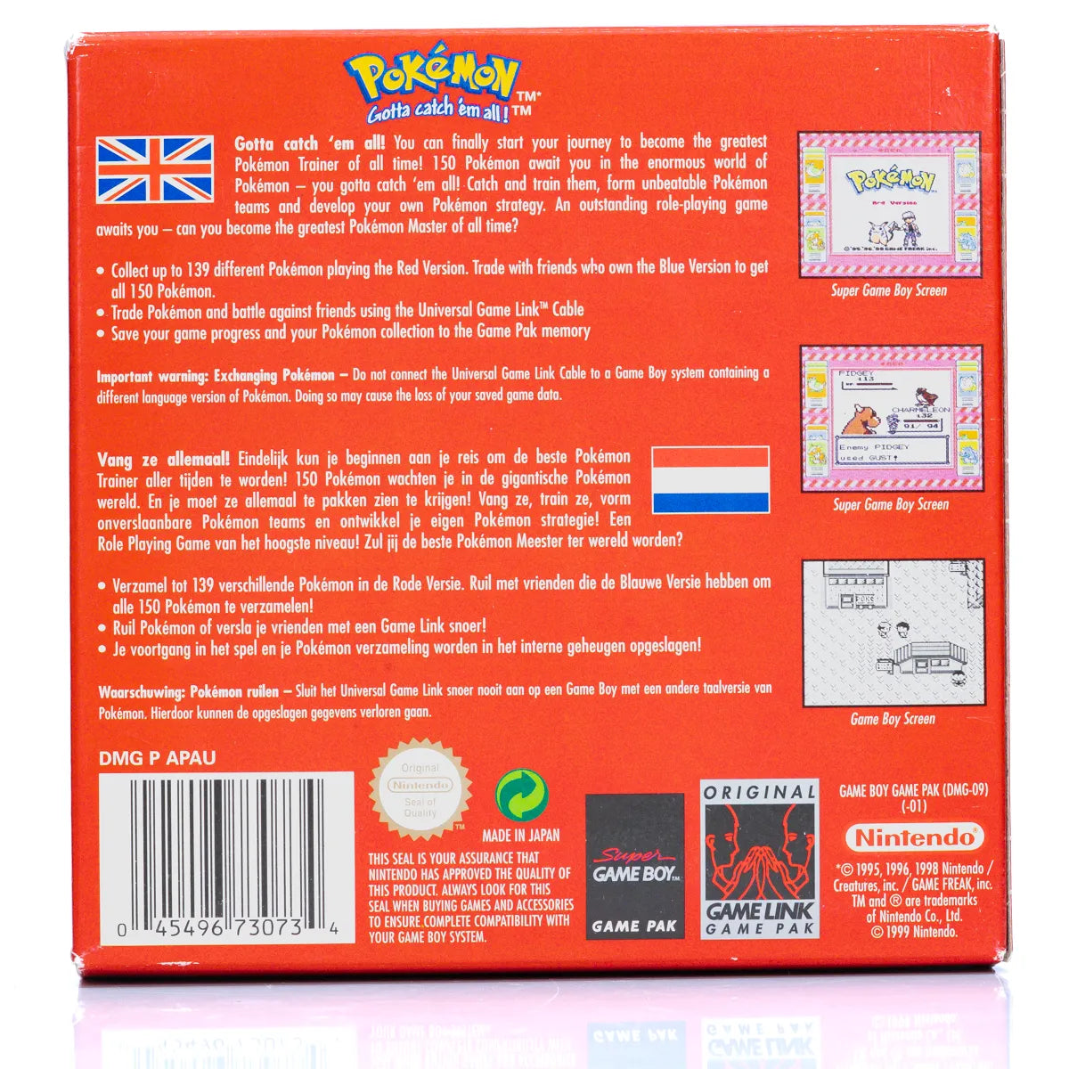 Pokémon Red Version - GameBoy spill (I Eske) - Retrospillkongen