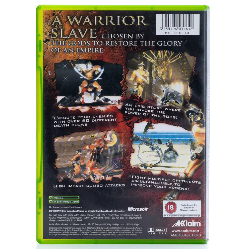Gladiator: Sword of Vengeance - Xbox spill - Retrospillkongen