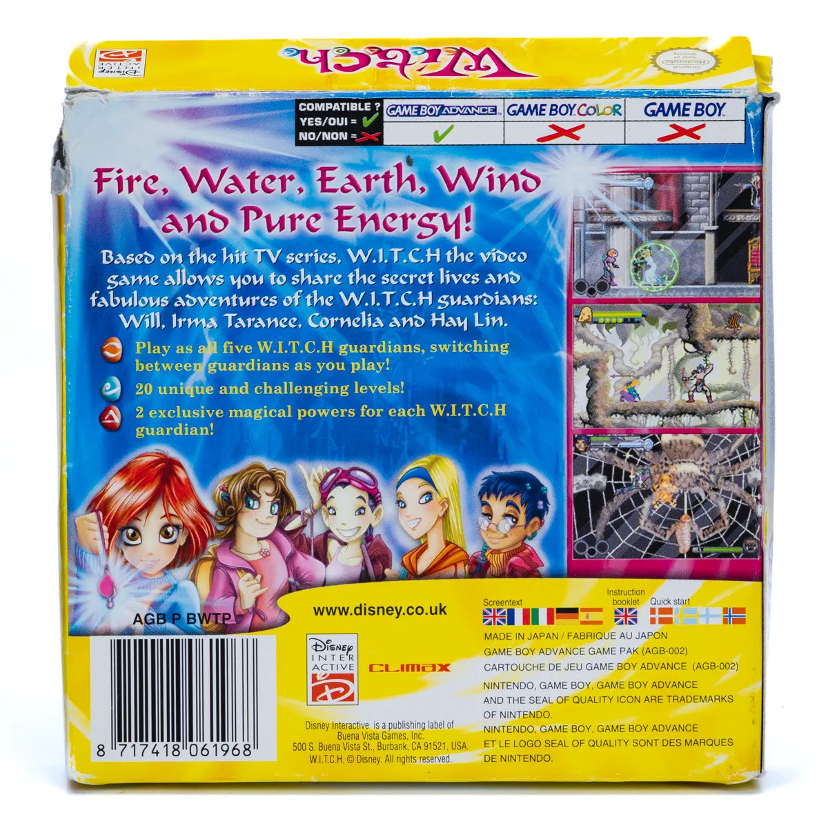 W.I.T.C.H. - GBA spill (I eske) - Retrospillkongen
