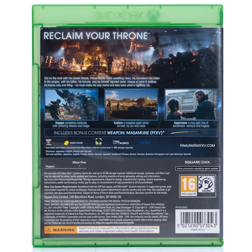 Final Fantasy XV Day One Edition - Xbox One spill - Retrospillkongen
