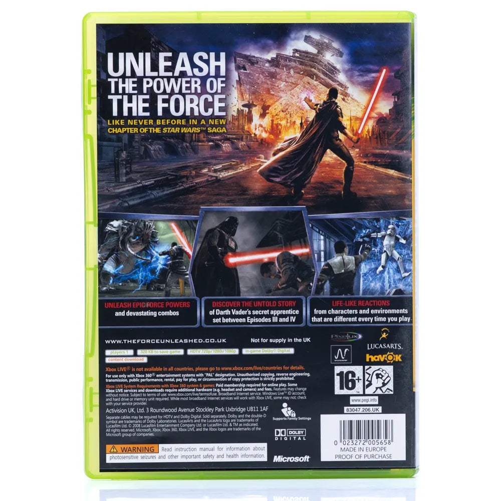 Star Wars: The Force Unleashed - Xbox 360 spill - Retrospillkongen