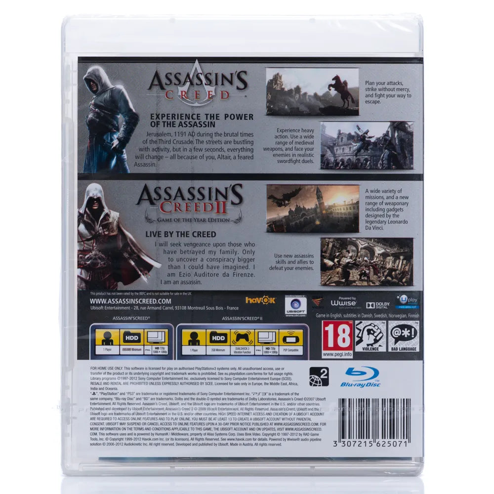 Assassin's Creed II: Game of the Year Edition + Assassin's Creed - PS3 spill (Forseglet) - Retrospillkongen