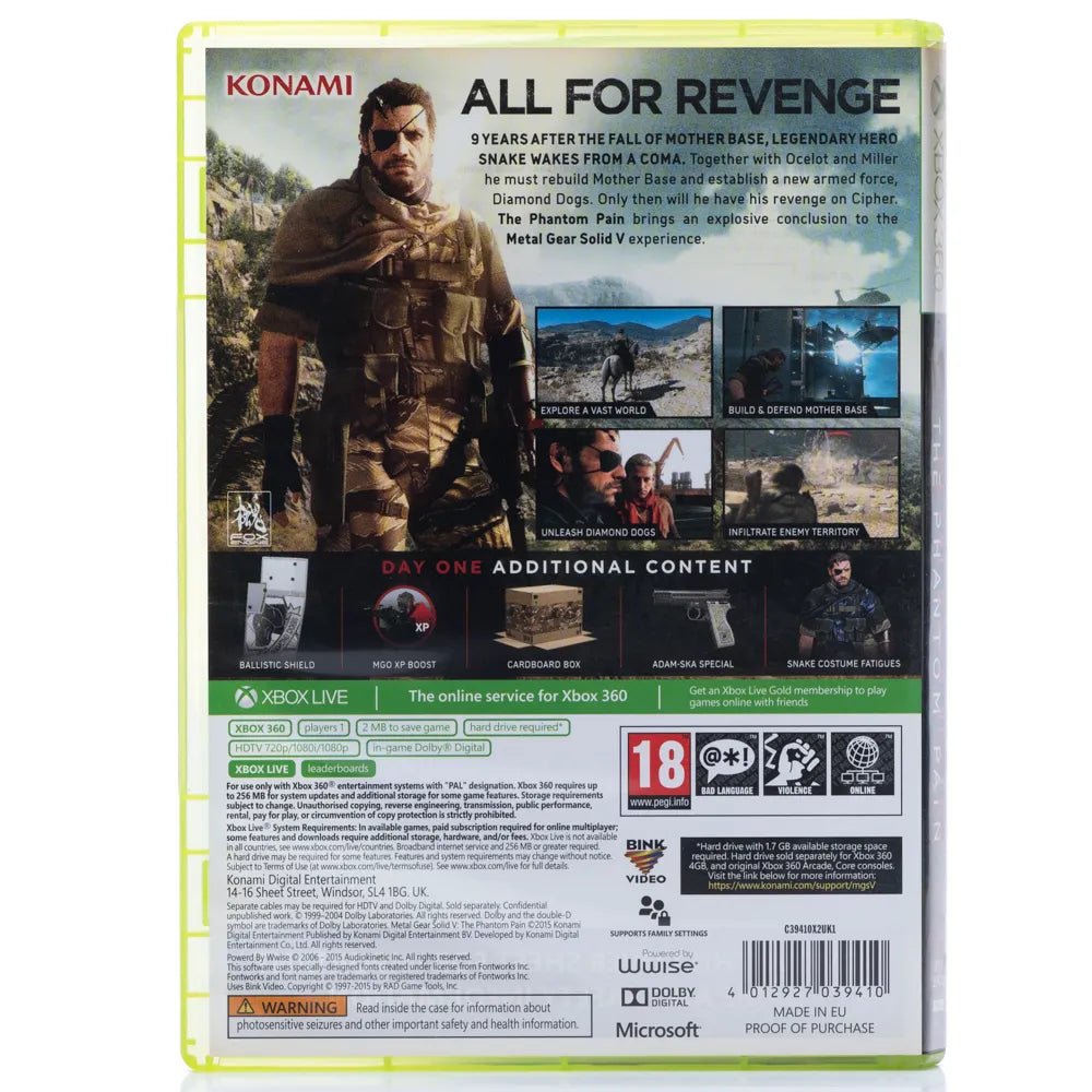 Metal Gear Solid V: The Phantom Pain (Day One Edition) - Xbox 360 spill