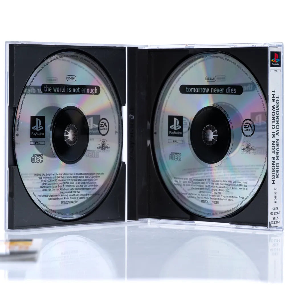 James Bond 007: Tomorrow Never Dies + The World Is Not Enough - PS1 spill - Retrospillkongen