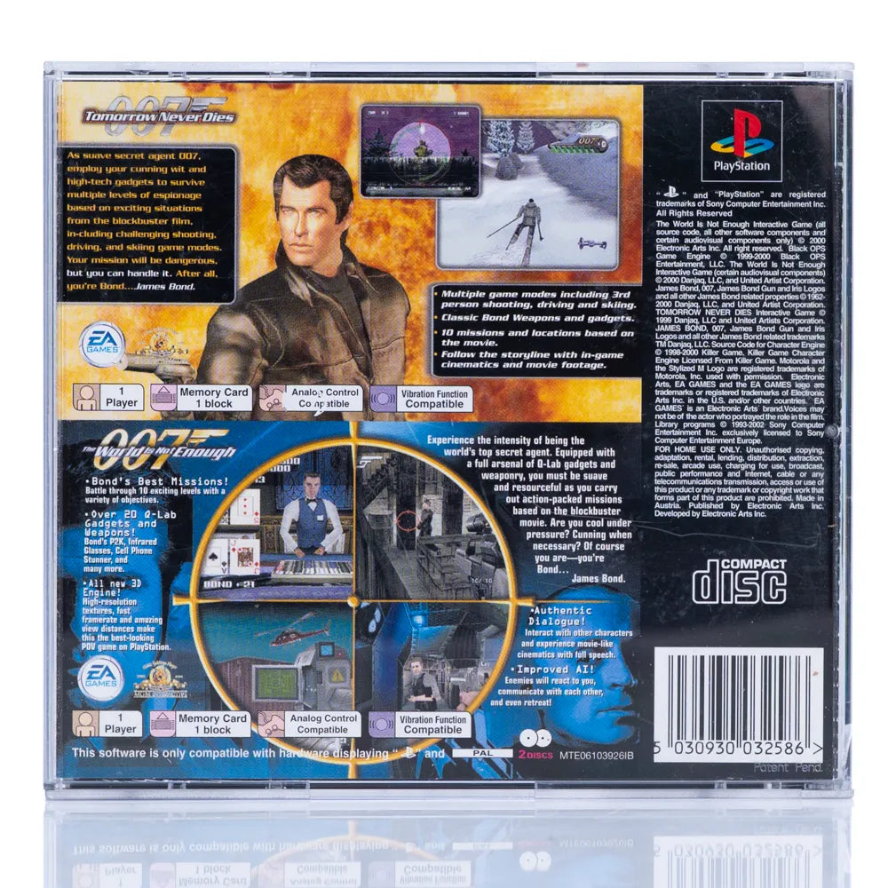 James Bond 007: Tomorrow Never Dies + The World Is Not Enough - PS1 spill - Retrospillkongen