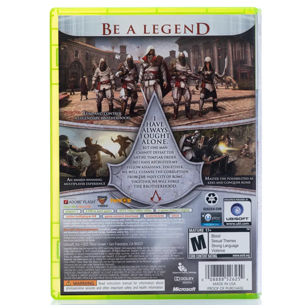 Assassin's Creed: Brotherhood - Xbox 360 spill (NTSCU)