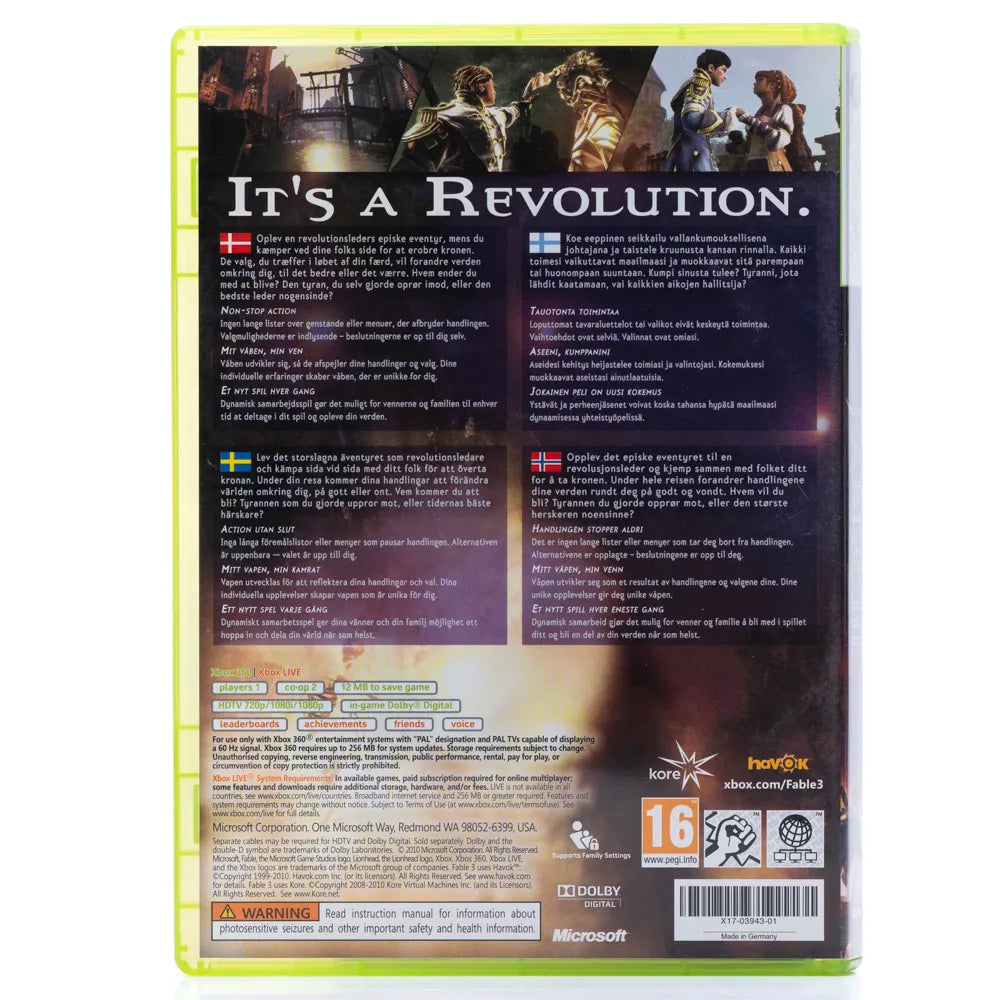 Fable III - Xbox 360 spill