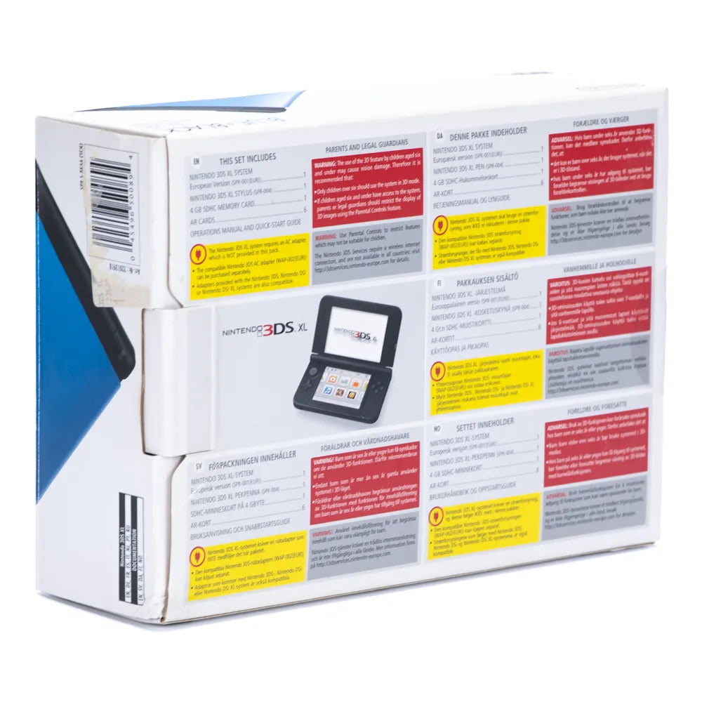 Nintendo 3DS XL Svart & Blå Konsoll m/Strømadapter (Komplett i Eske) - Retrospillkongen